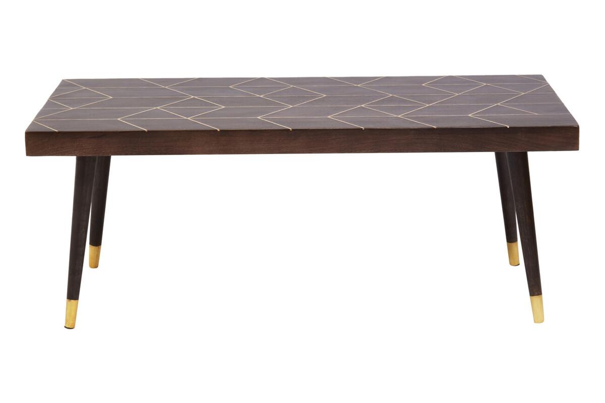 Naro Mango Wood And Gold Finishing Coffee Table | Kaiku