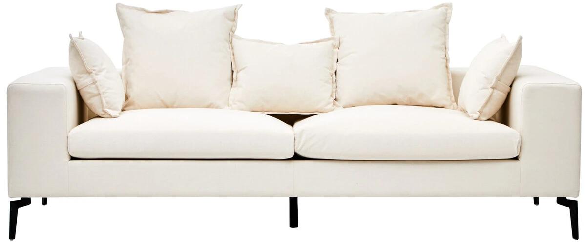 Avignon 3 Seat Textured Fabric Cream Sofa | Kaiku
