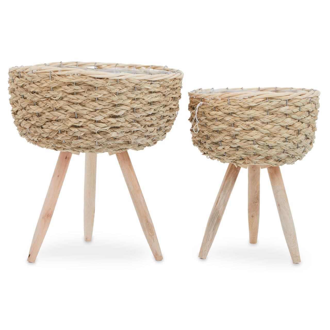 Lentigo Set Of Two Natural Planters | Kaiku