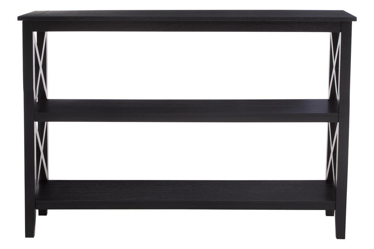 Heritage Large Black Two Tier Wooden Bookshelf | Kaiku
