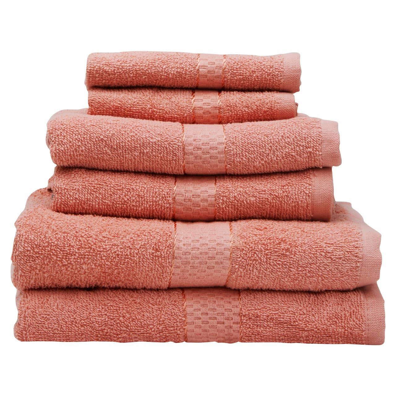 Thread and Loom 6 Piece Peach Pink Towel Set | Kaiku