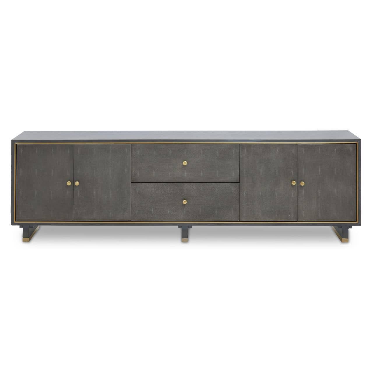 Deskey Grey Shagreen Effect Media Unit | Kaiku