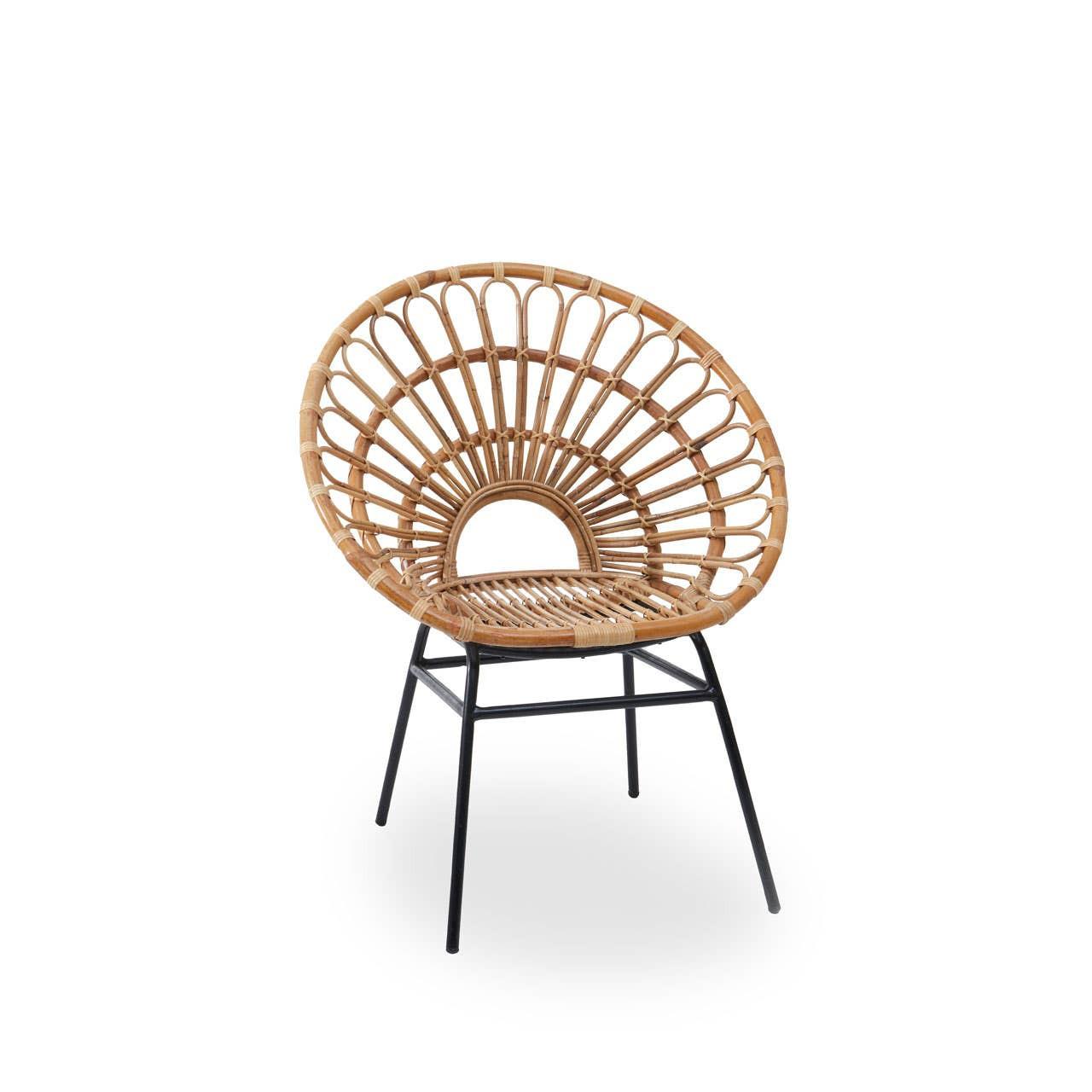 Java Natural Rattan Flared Back Chair | Kaiku