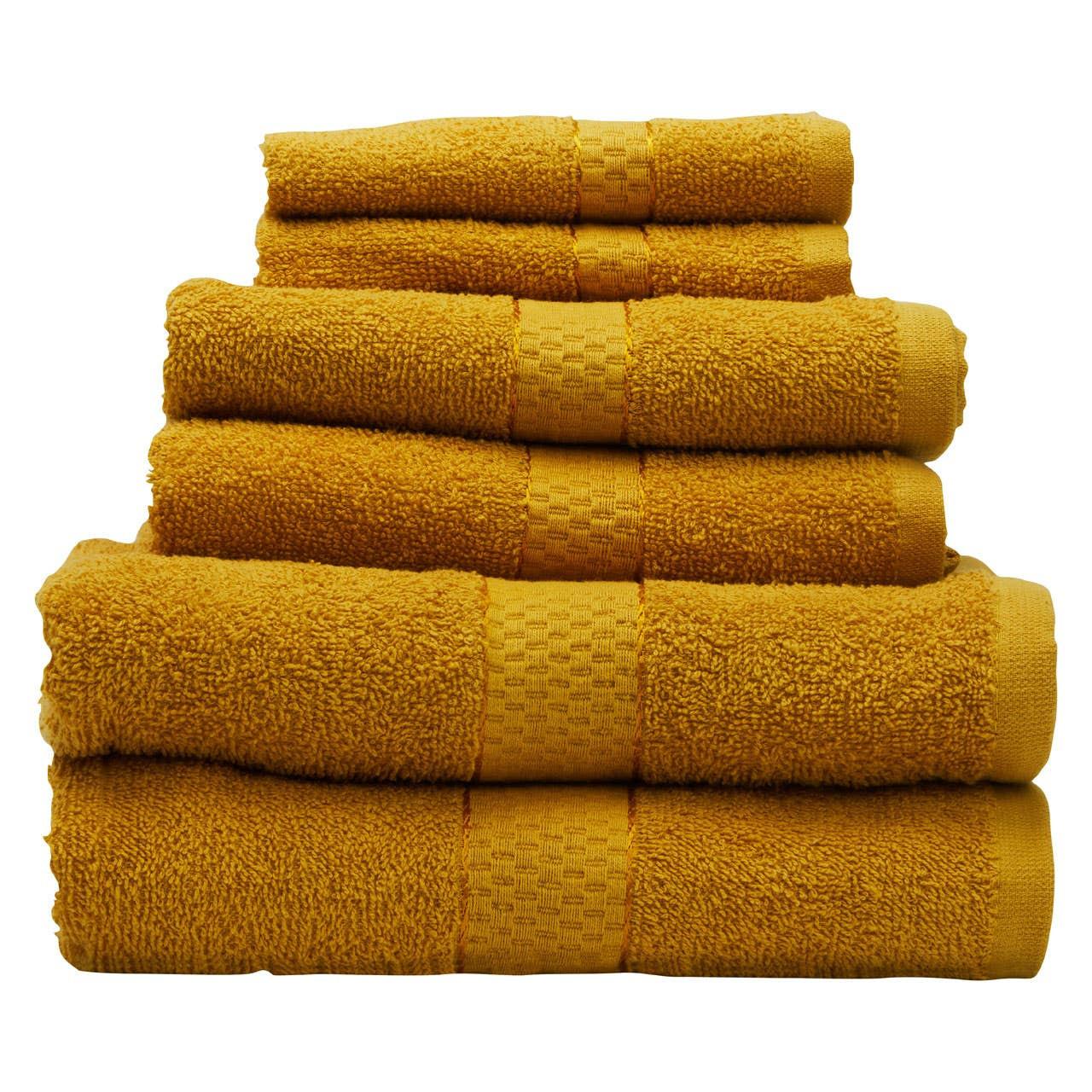 Thread and Loom 6 Piece Mustard Towel Set | Kaiku