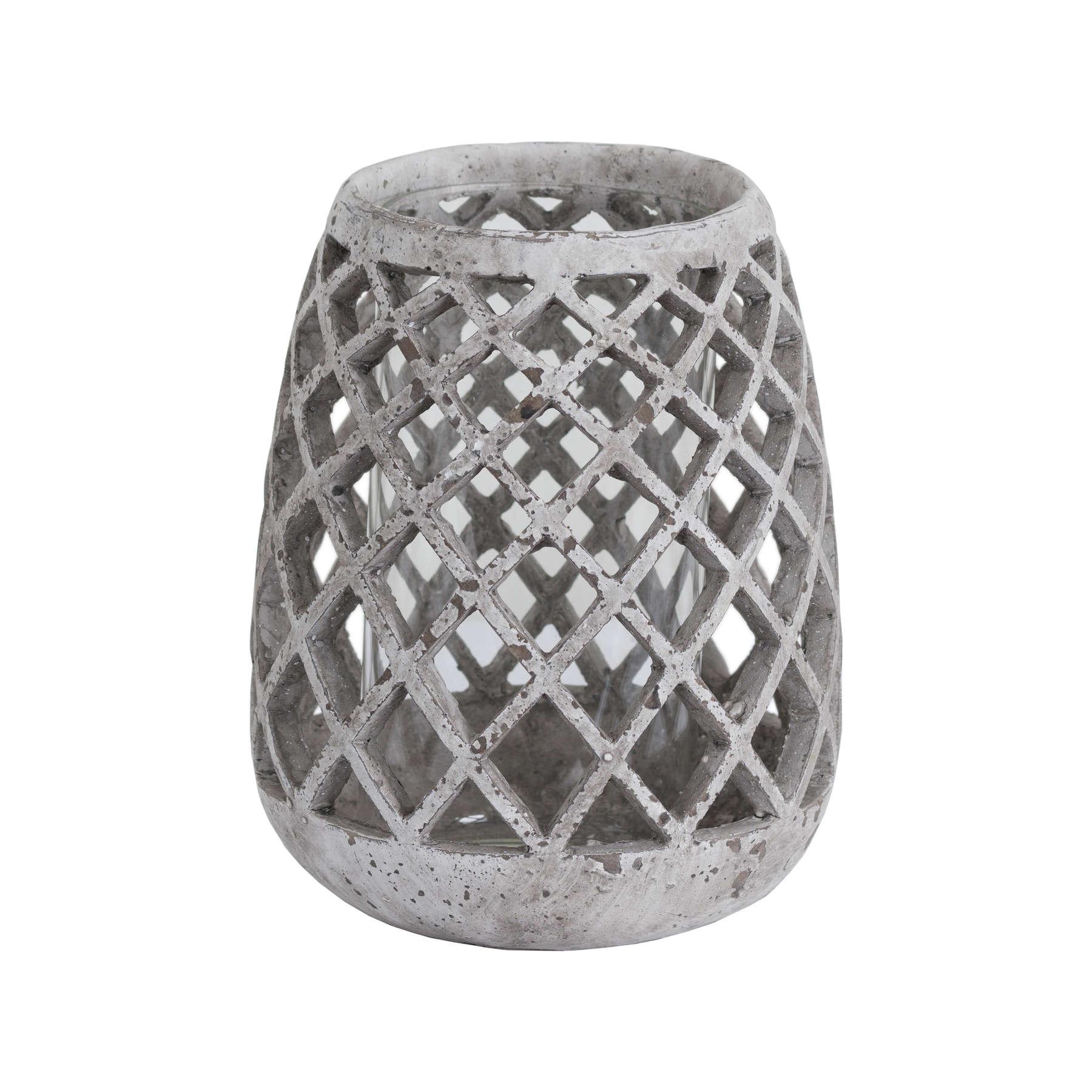 Large Conical Ceramic Lattice Hurricane Lantern | Kaiku