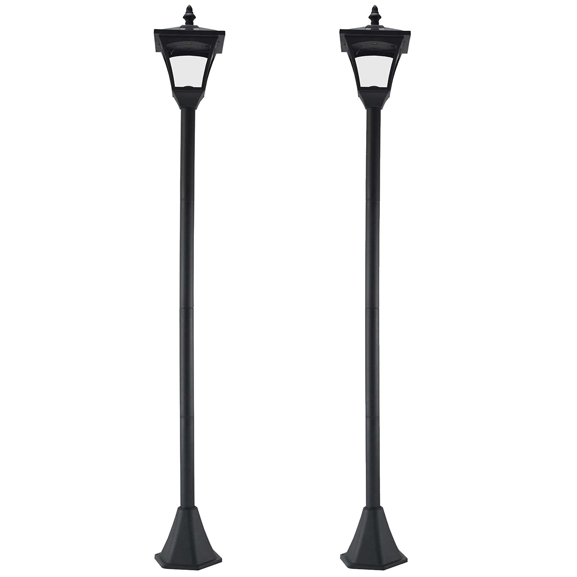 1.2m Dimmable Solar Bollard Lights, Set of 2, Black | Kaiku