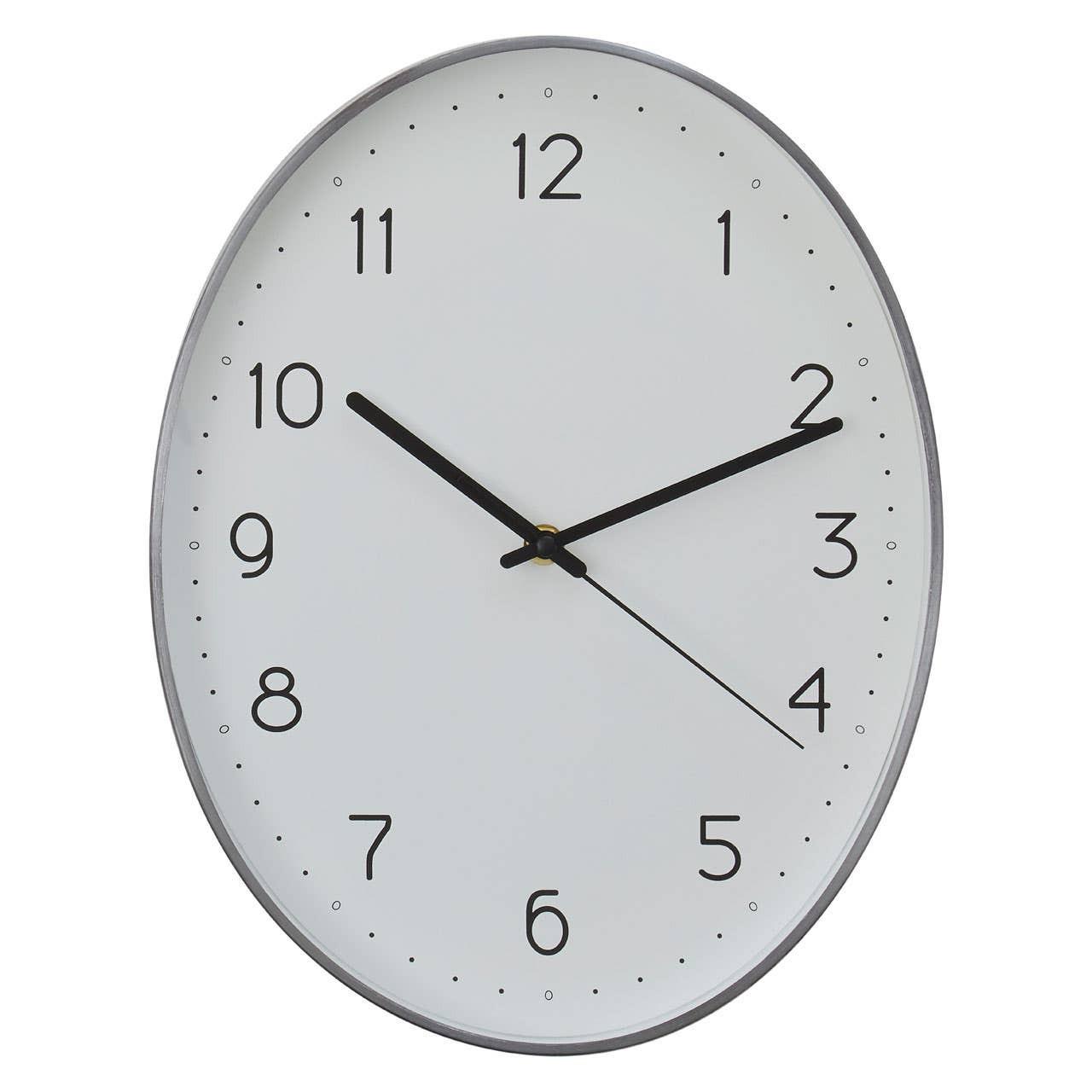 Elko Oval Wall Clock with Dark Grey Finish | Kaiku
