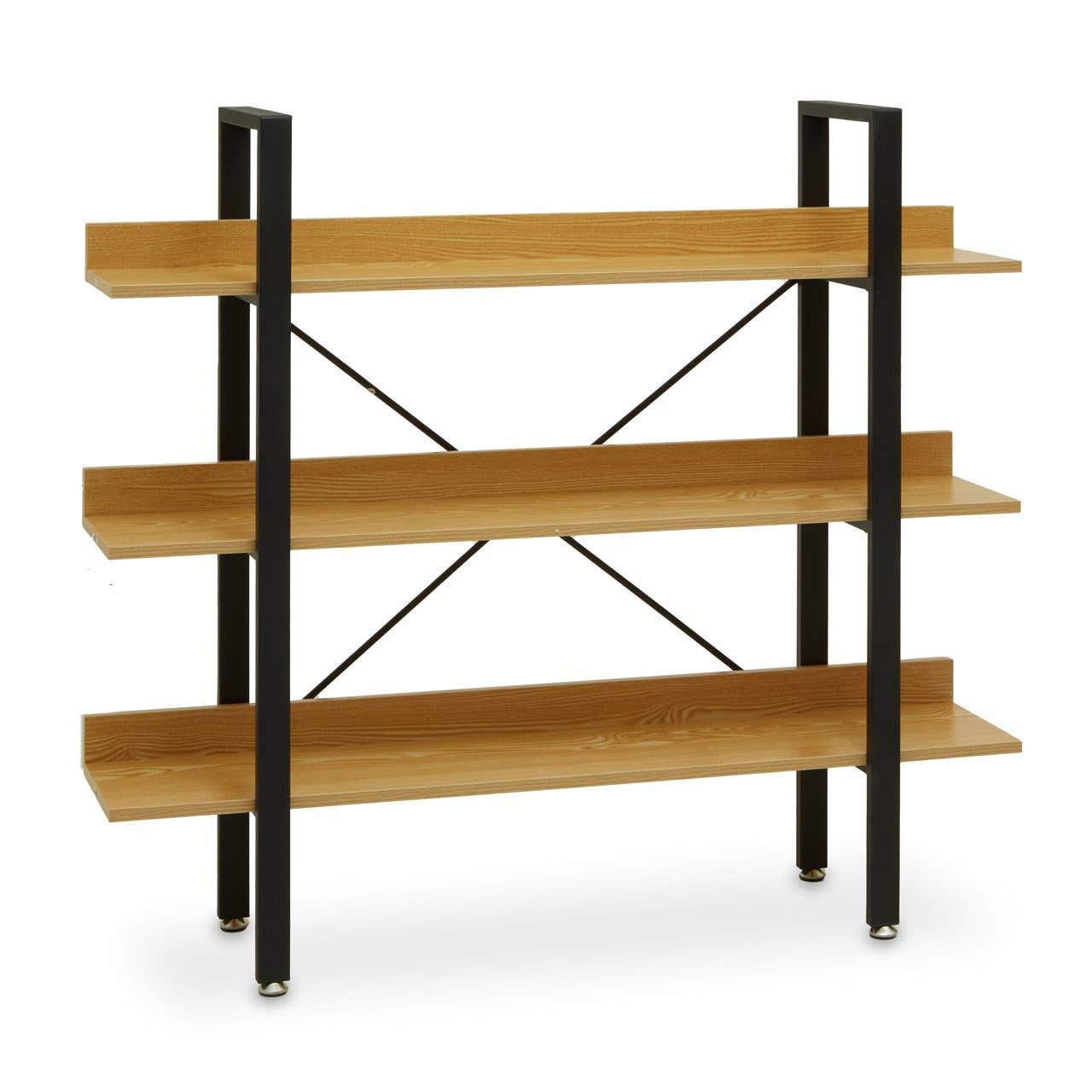 Laxton 3 Tier Light Oak Effect Shelving Unit | Kaiku