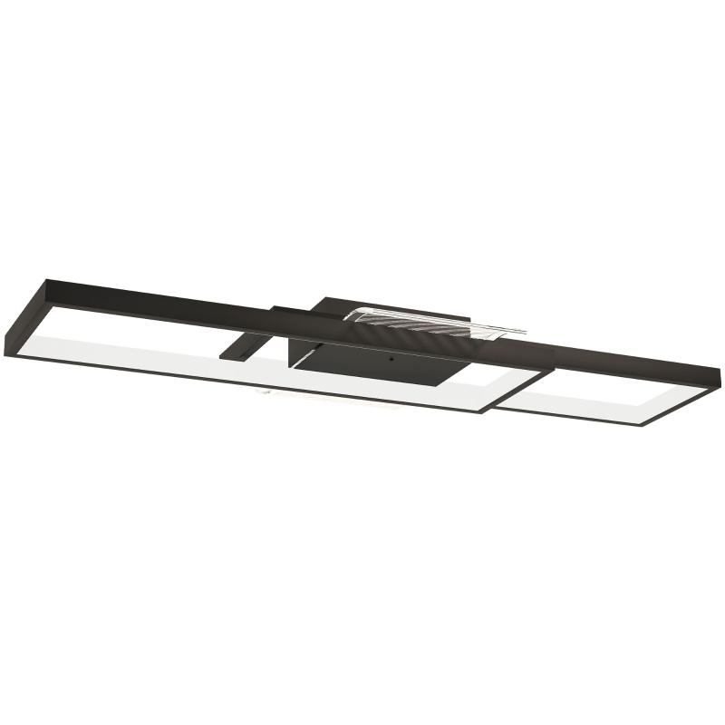 Dimmable LED Flush Ceiling Light with Remote, Black | Kaiku