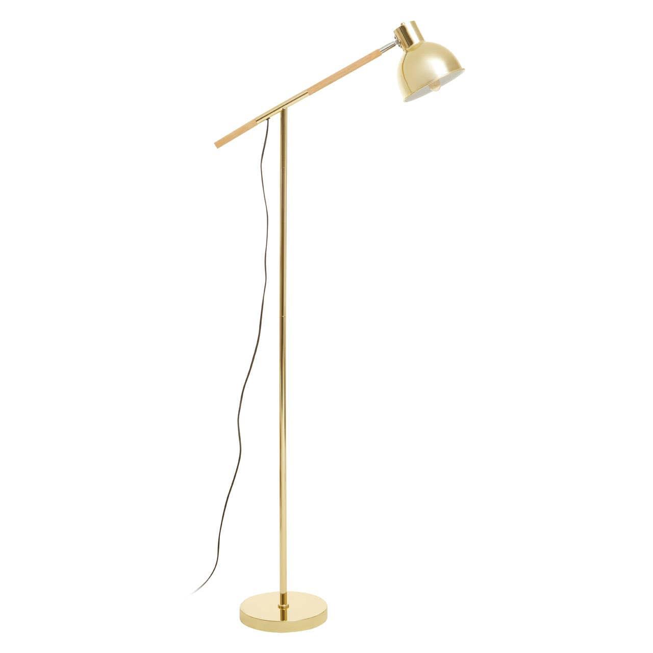 Stockholm Shiny Brass Adjustable Floor Lamp | Kaiku