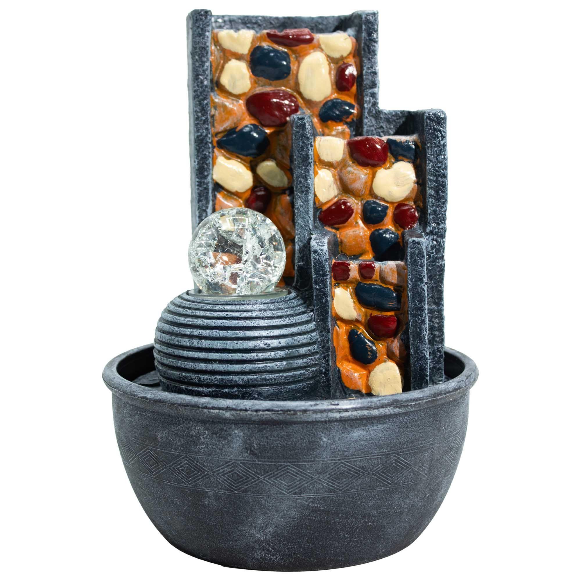 Pebble Wall Tabletop Water Feature with Crystal Ball | Kaiku