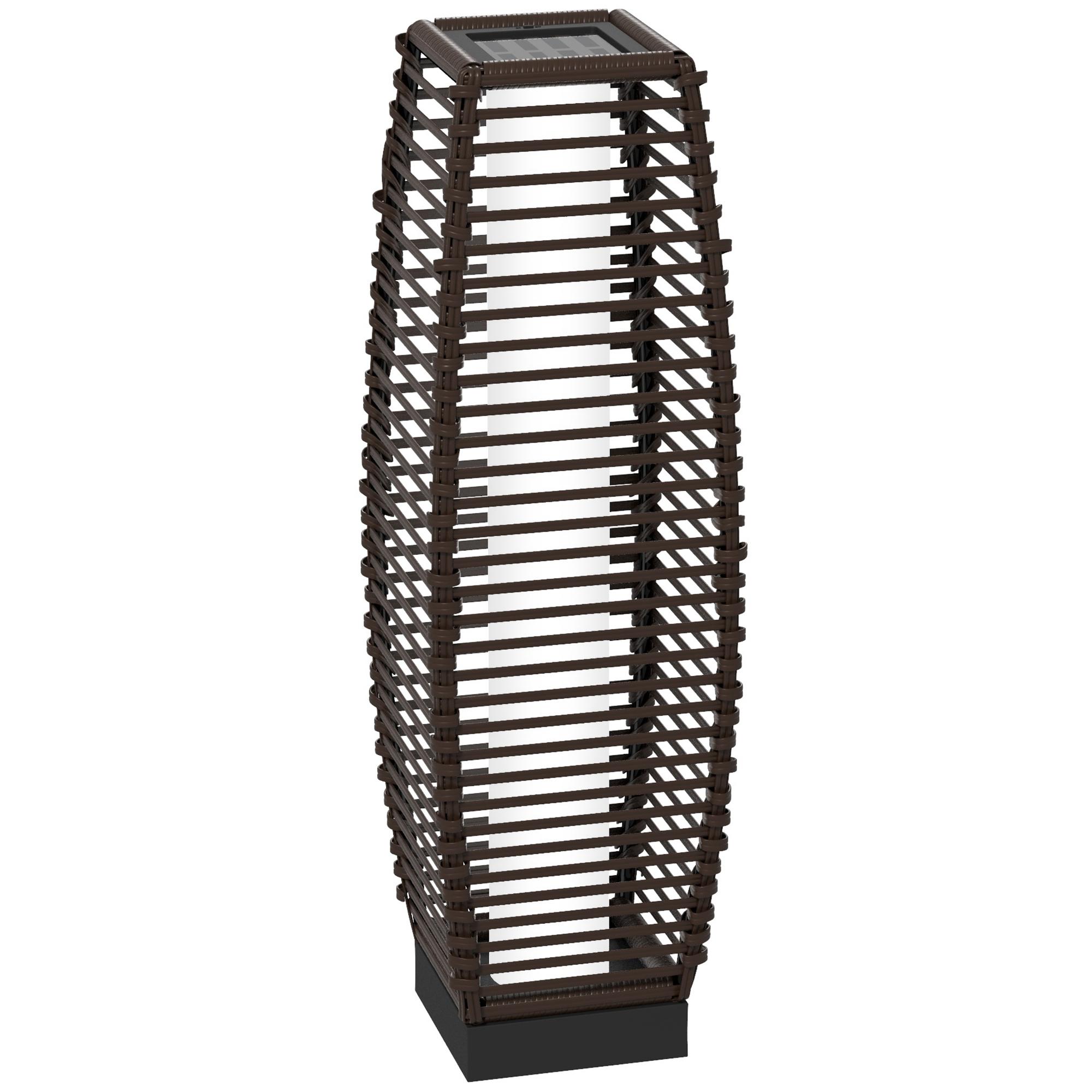 Rattan Solar Floor Lantern, Brown | Kaiku