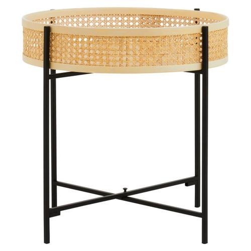 Depok Rattan Side Table With Metal Legs | Kaiku