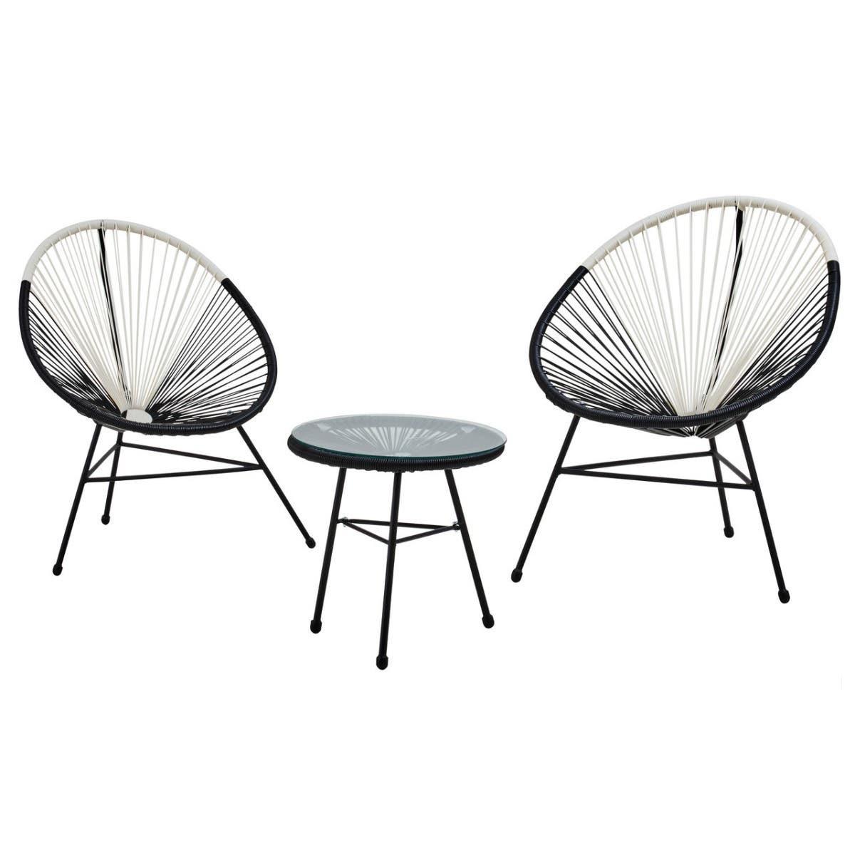 Miami Dual Tone Rattan 3 Piece Patio Set | Kaiku