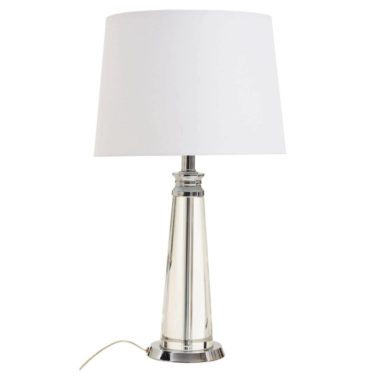 Helvetia Clear Crystal Table Lamp With Chrome Base | Kaiku
