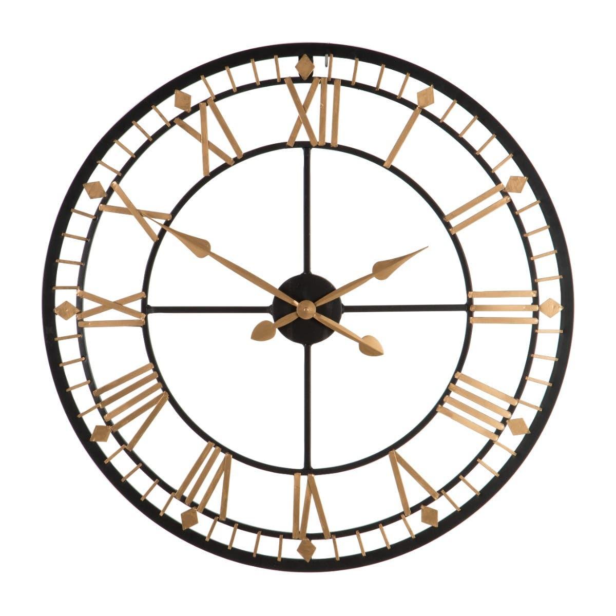 Vitus Black and Gold Metal Wall Clock | Kaiku