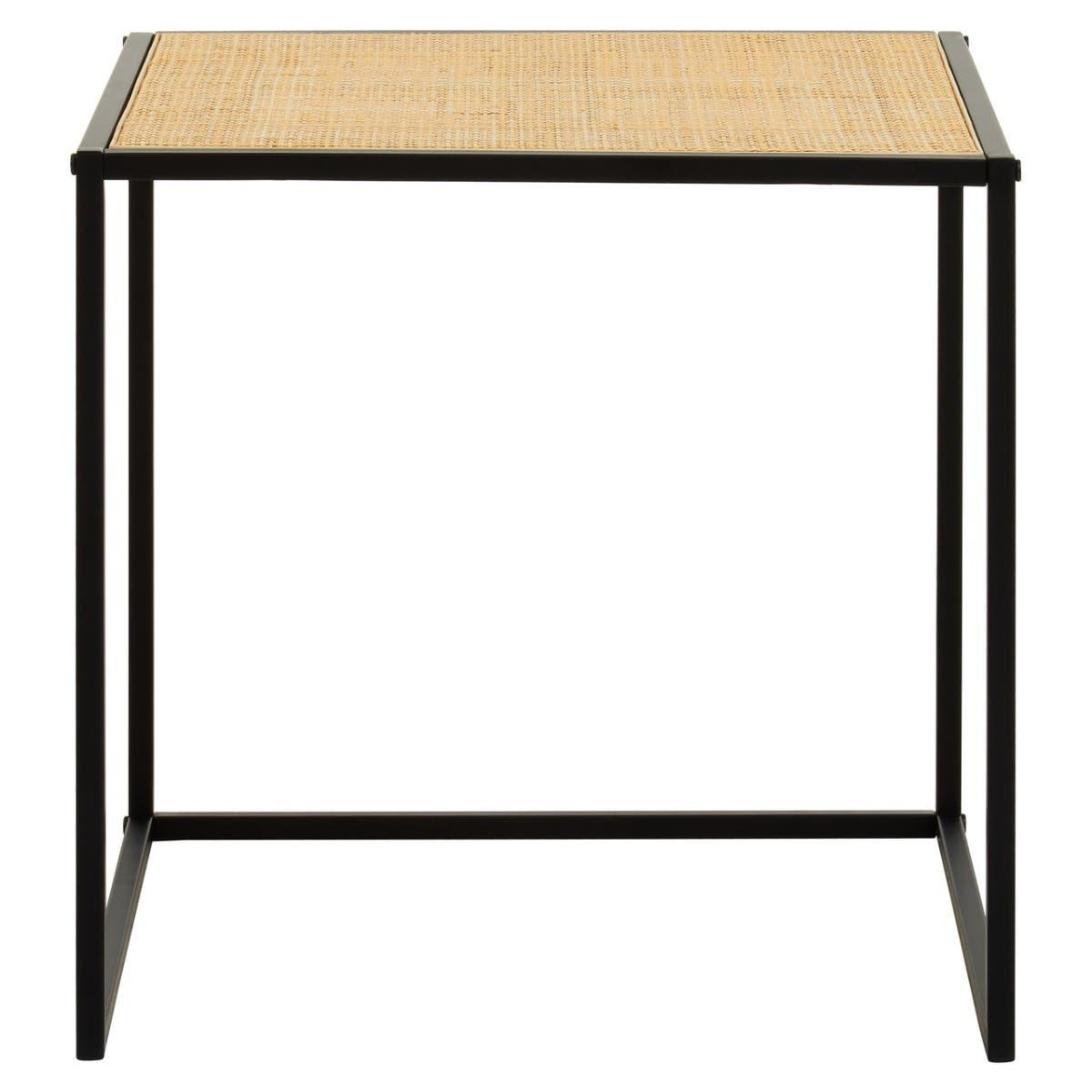 Depok Rattan and Metal Square Side Table | Kaiku