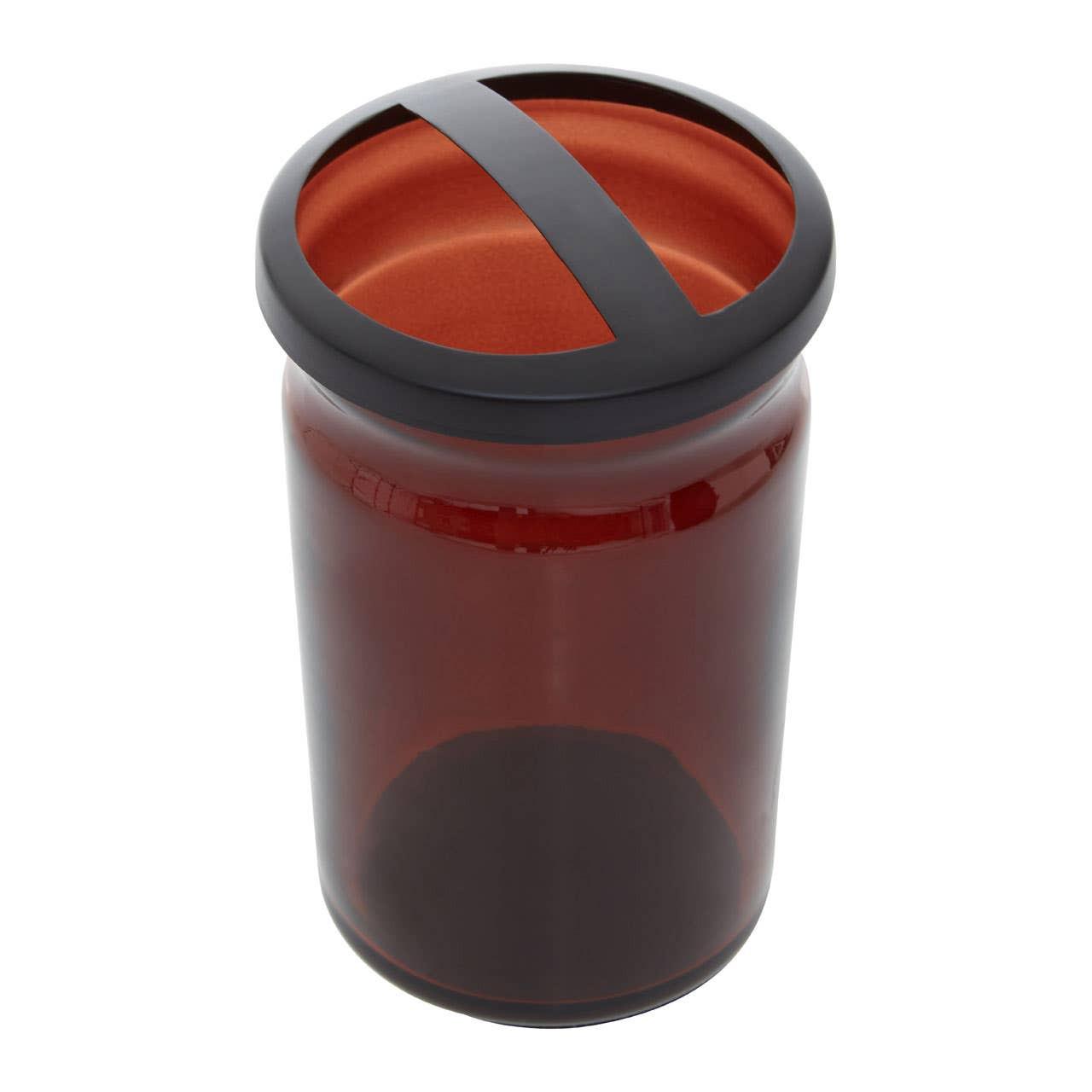 Allegra Brown Glass Toothbrush Holder | Kaiku