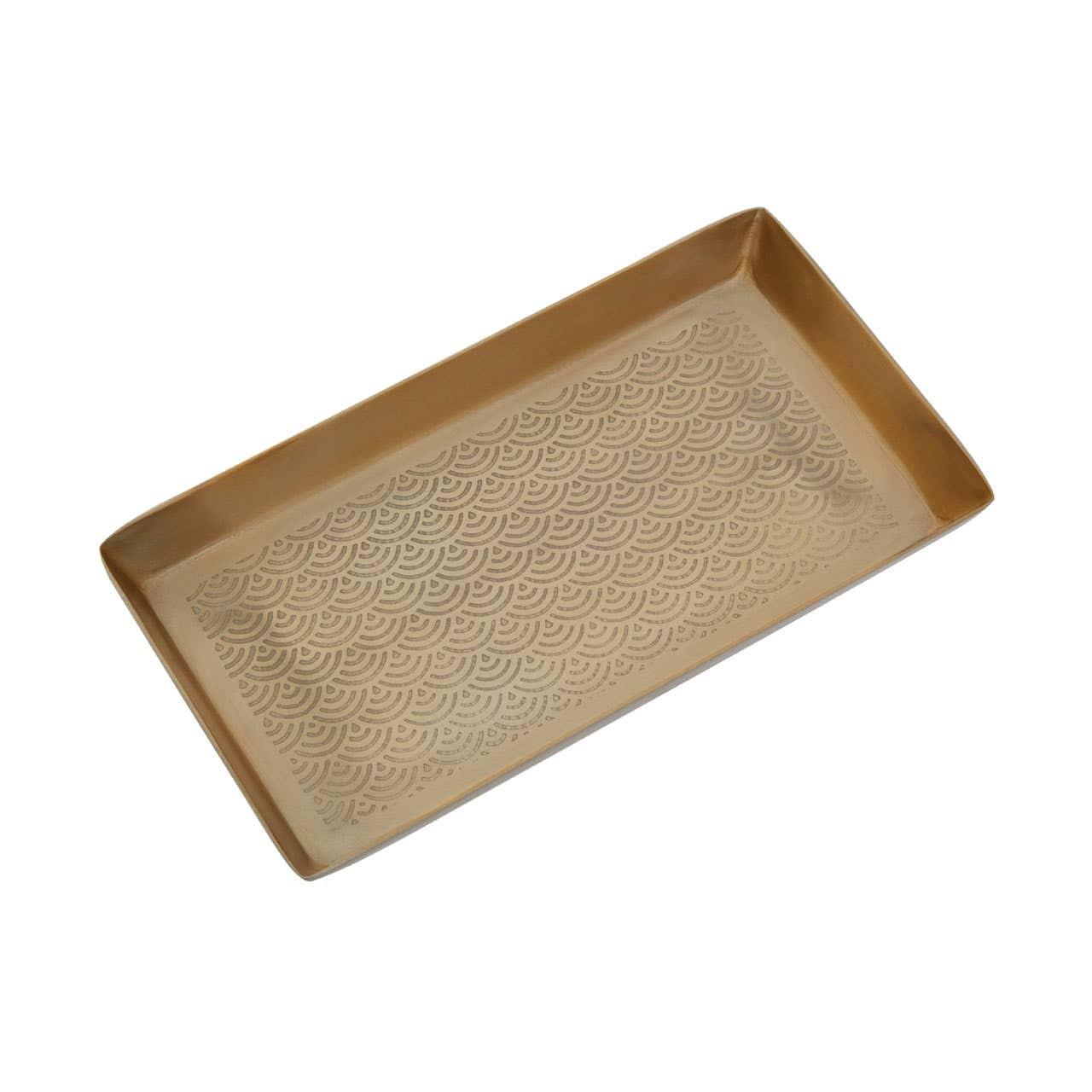 Allegra Etched Metallic Bathroom Tray | Kaiku