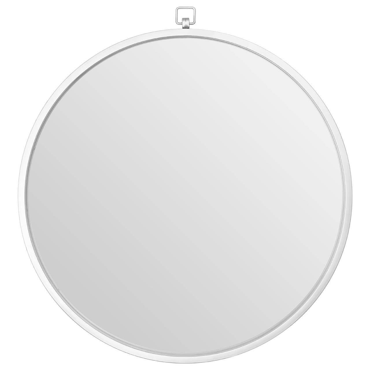 Jacen Silver Metal Frame Round Wall Mirror | Kaiku