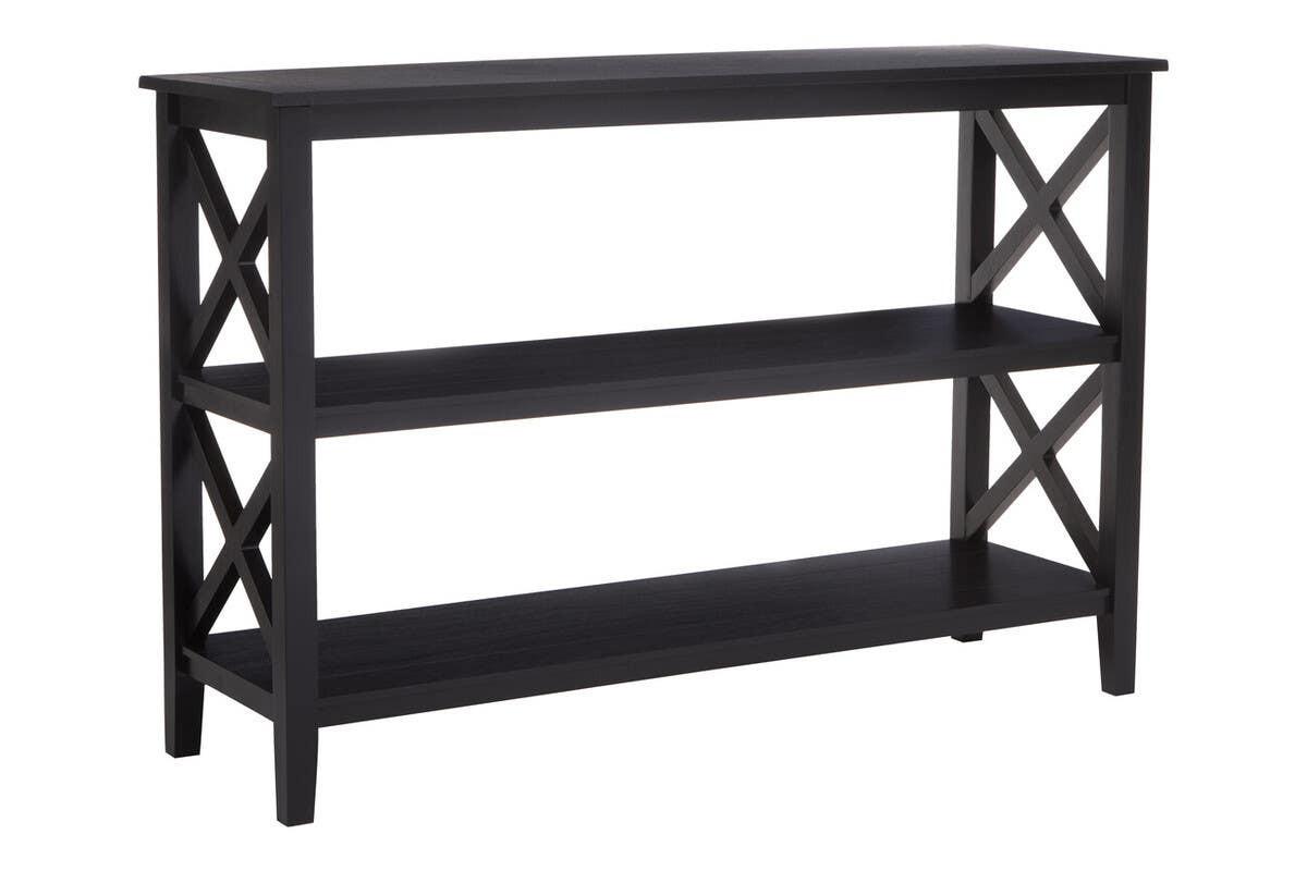 Heritage Large Black Two Tier Wooden Bookshelf | Kaiku