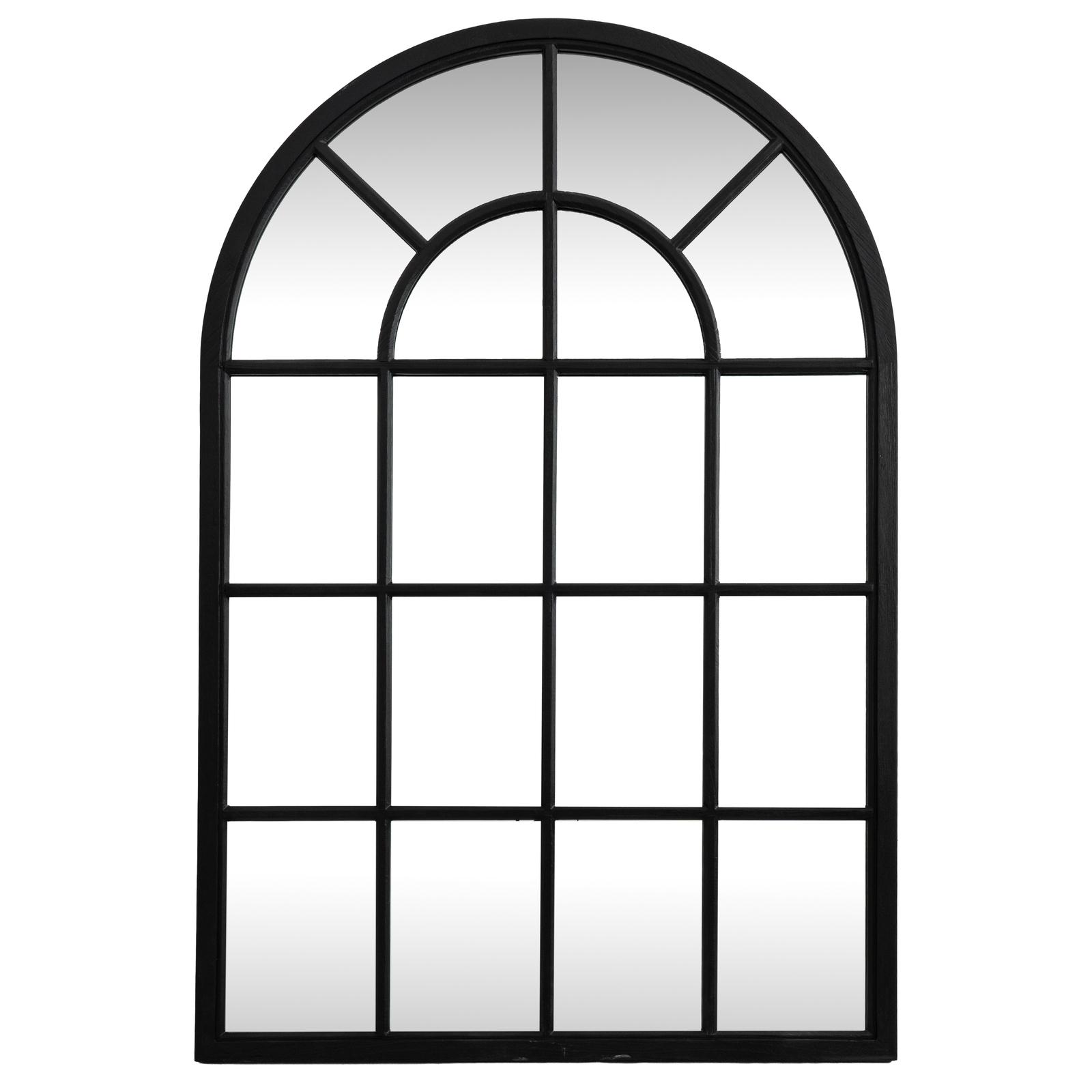 Black Wood Arched Window Mirror | Kaiku