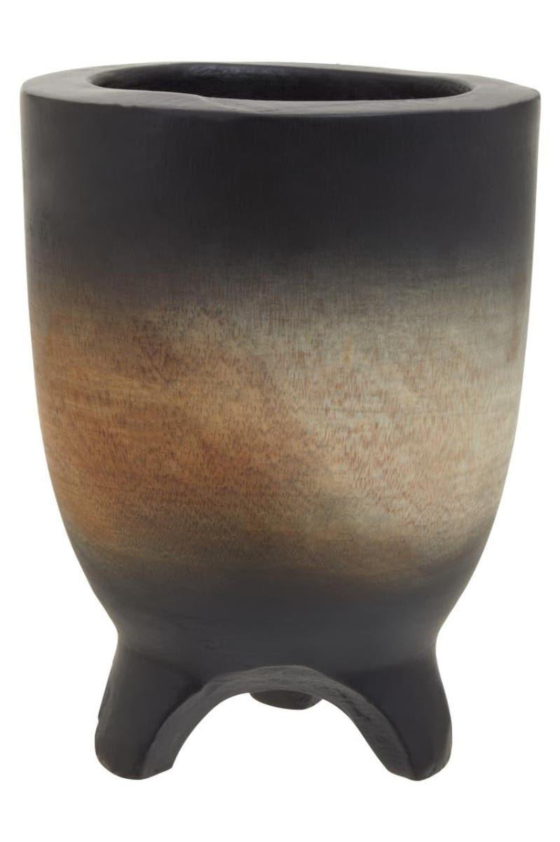 Arlo Large Wooden Black Ombre Planter | Kaiku
