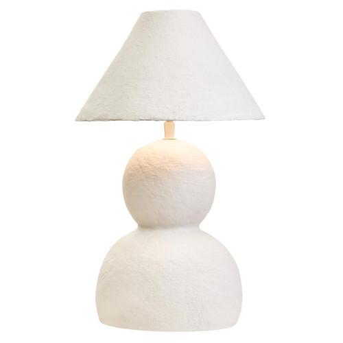 Carta White Papier Mache Table Lamp | Kaiku