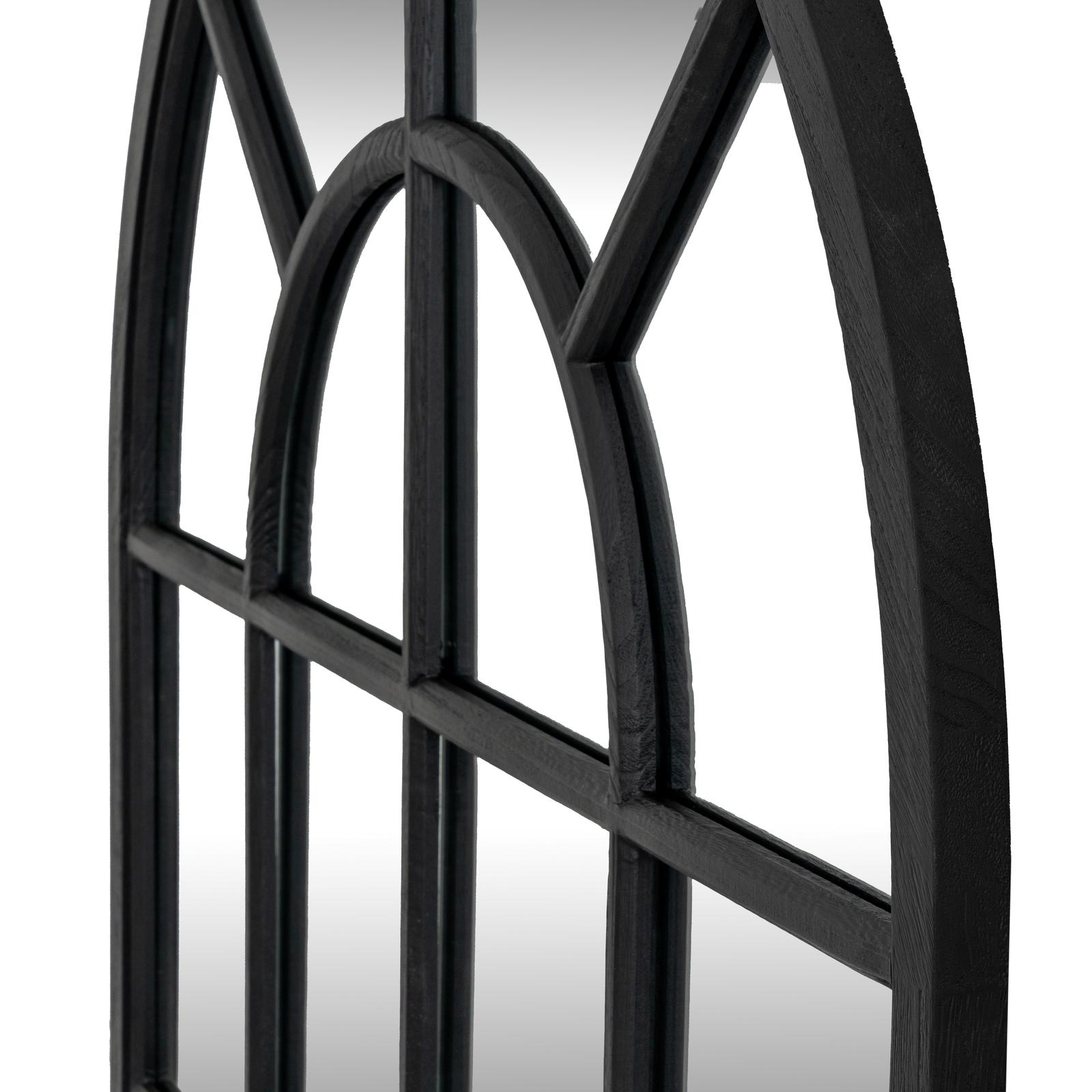 Black Wood Arched Window Mirror | Kaiku