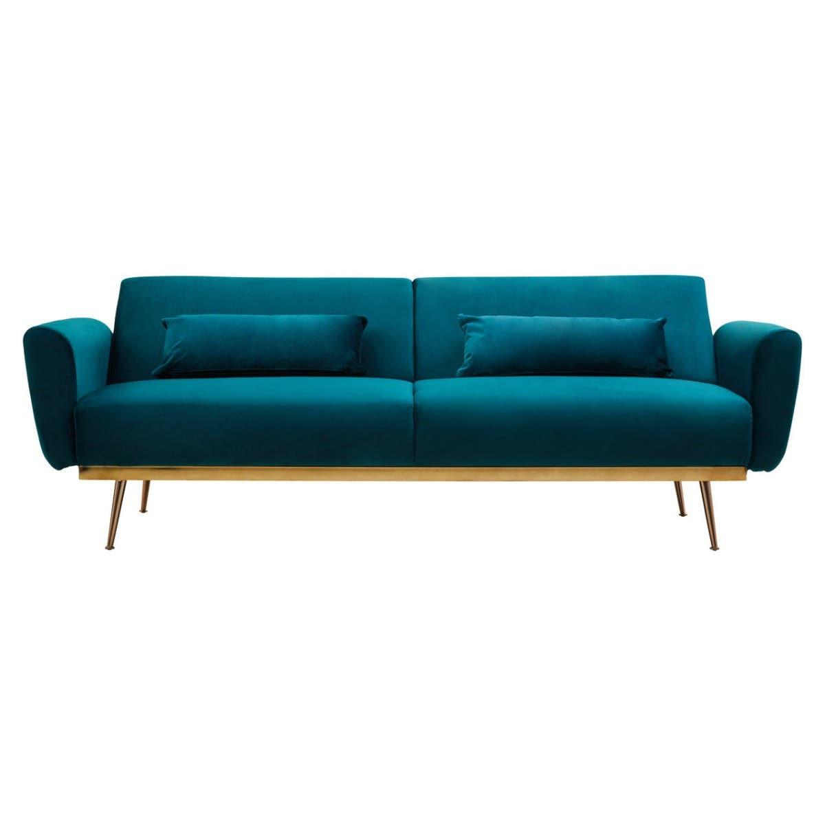 Hatton Green Velvet Sofa Bed | Kaiku