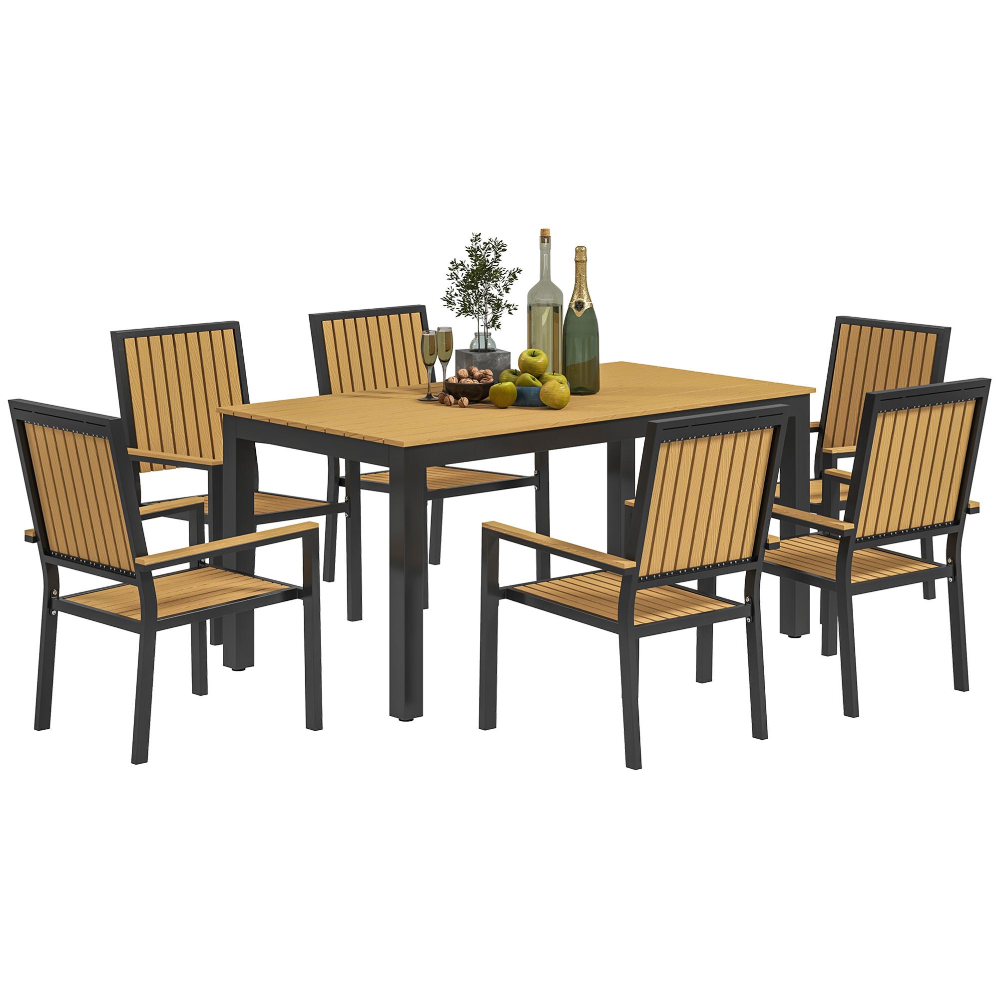 6-Seater Garden Dining Set with Stackable Chairs | Kaiku