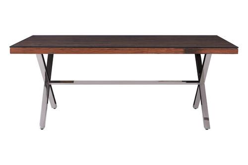 Kerala Natural Recycled Wood Dining Table With Cross Base | Kaiku
