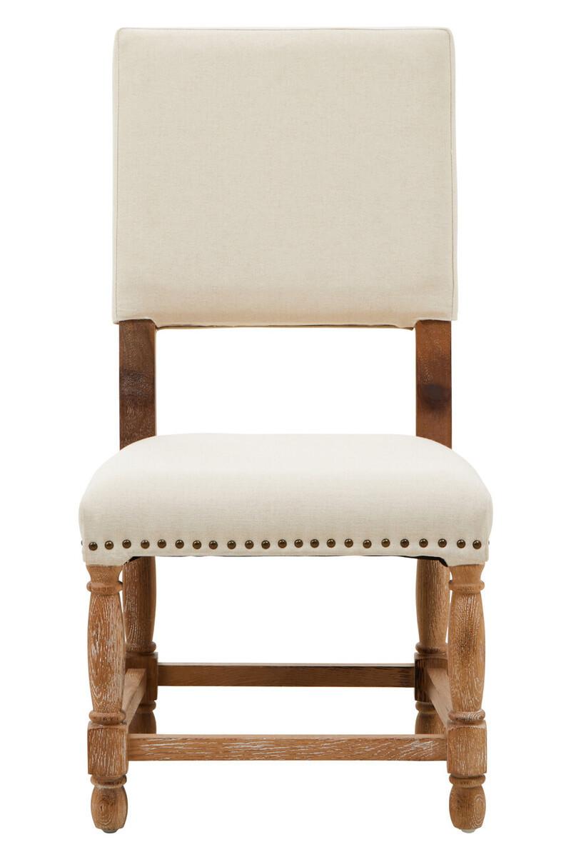 Lyon Linen Dining Chair with Oak Wood Whitewash Finish | Kaiku