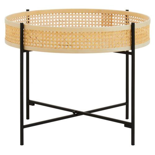 Depok Rattan Coffee Table With Cross Metal Base | Kaiku