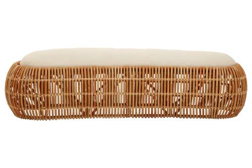 Manado Natural Rattan Long Bench with Cushion | Kaiku