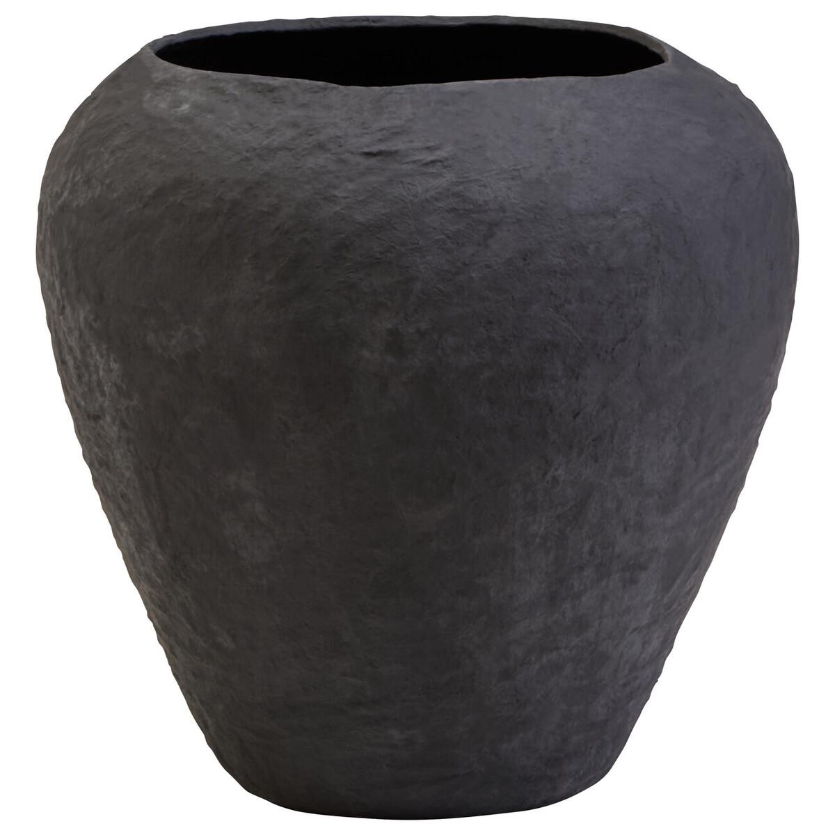 Sanai Black Cotton Mache Large Planter | Kaiku