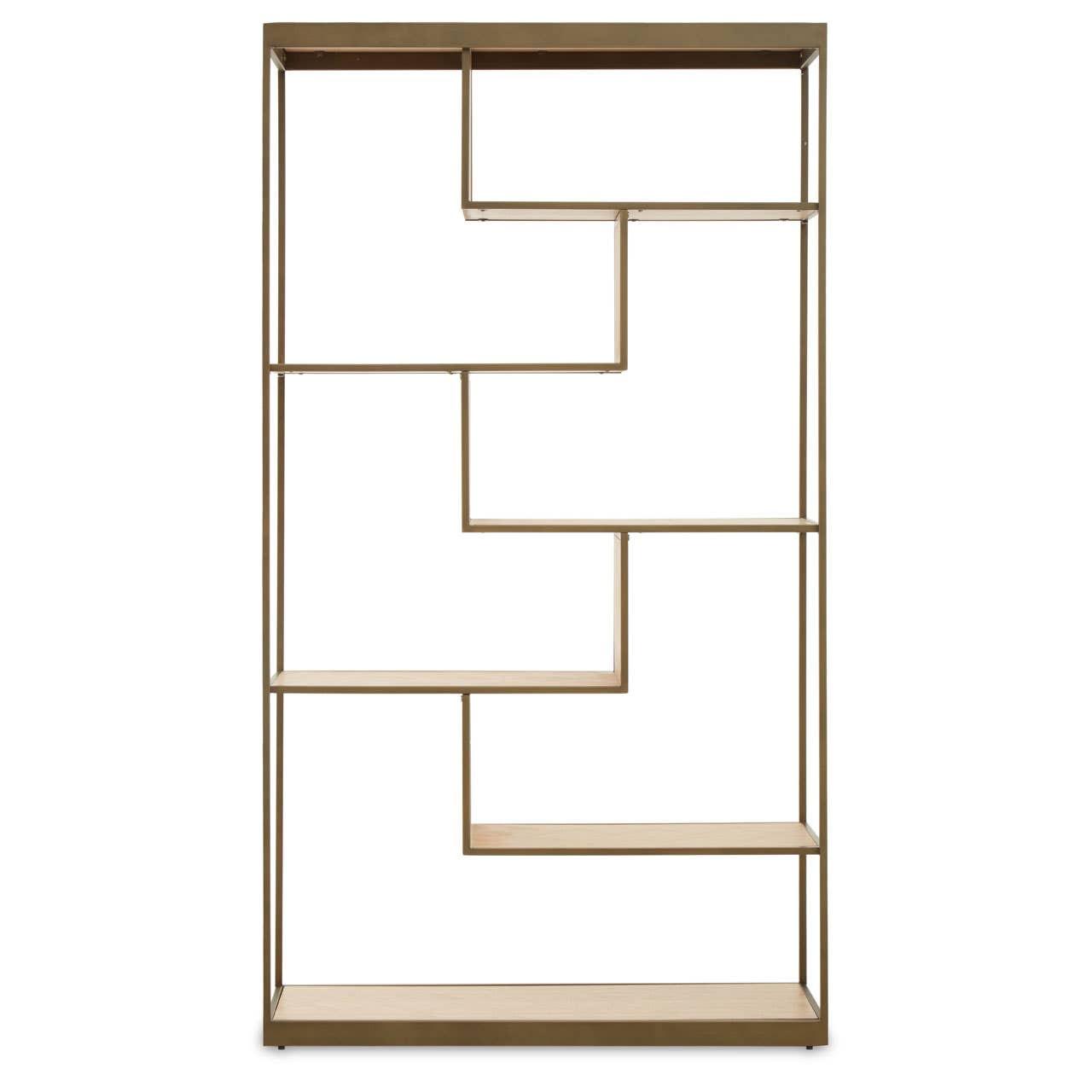 Grenoble Brushed Brass Multi Tier Shelving Unit | Kaiku