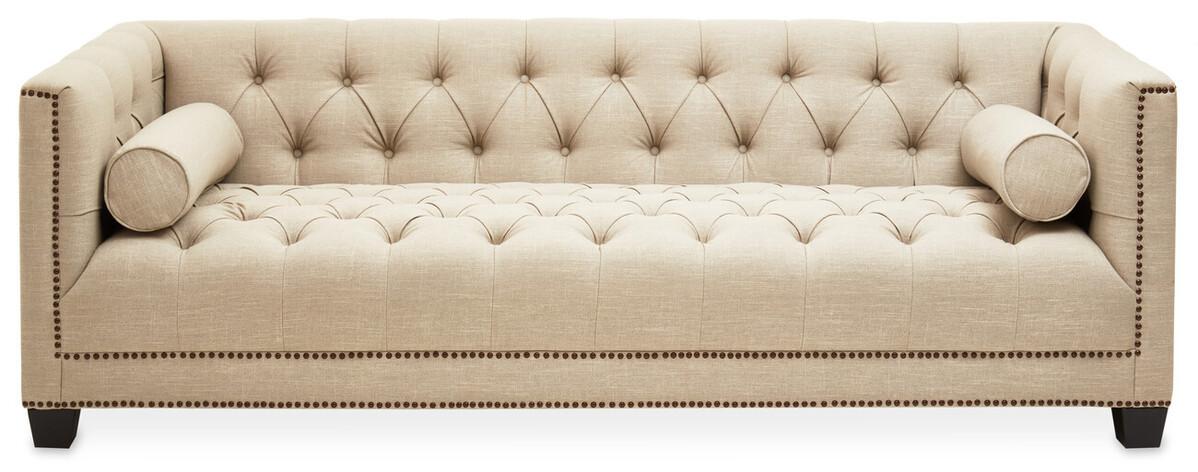 Surina 3 Seat Stone Fabric Sofa | Kaiku