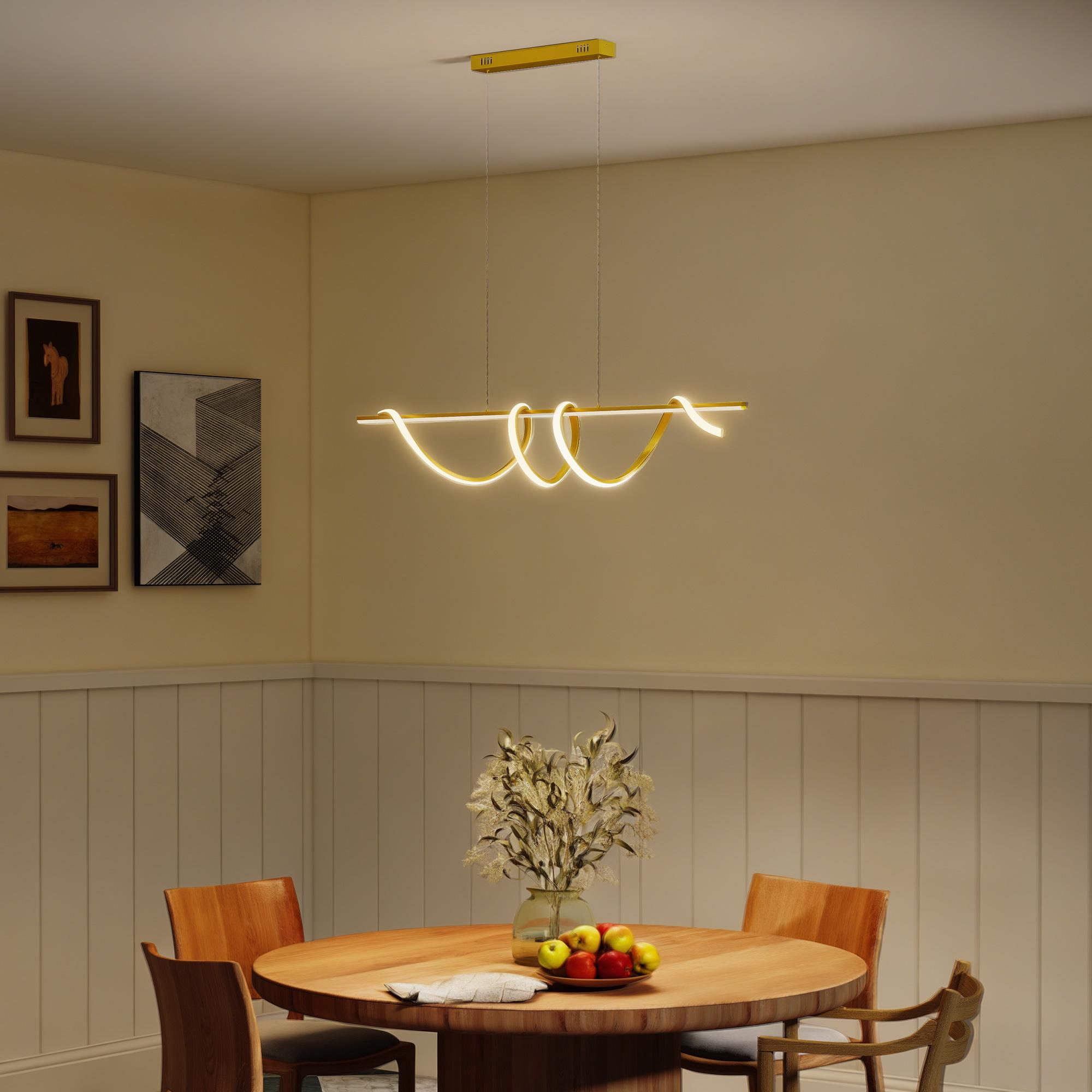 Pendant Light with Three Colour Temperatures, Gold | Kaiku