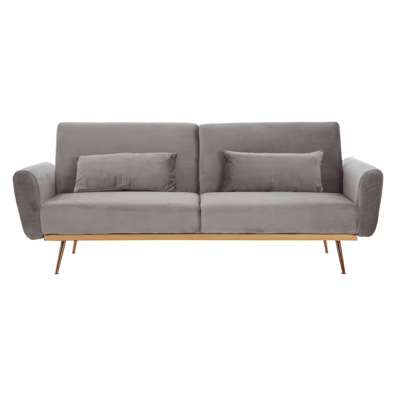 Hatton Grey Velvet Sofa Bed | Kaiku