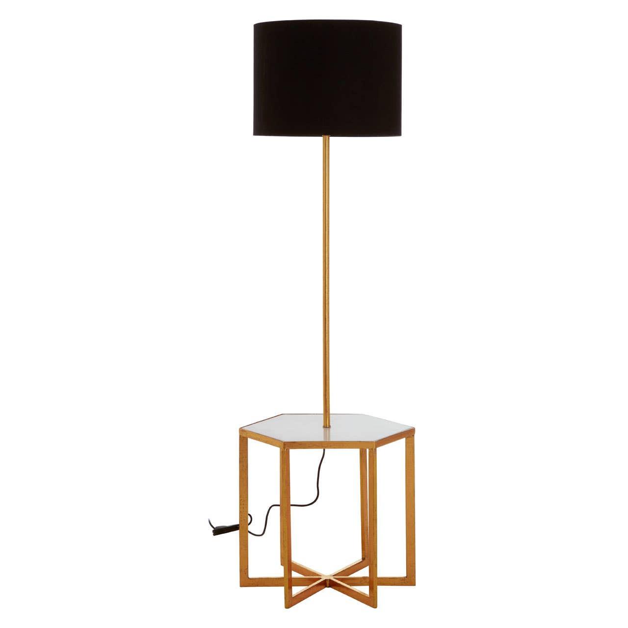 Sika White Marble and Gold Floor Lamp | Kaiku