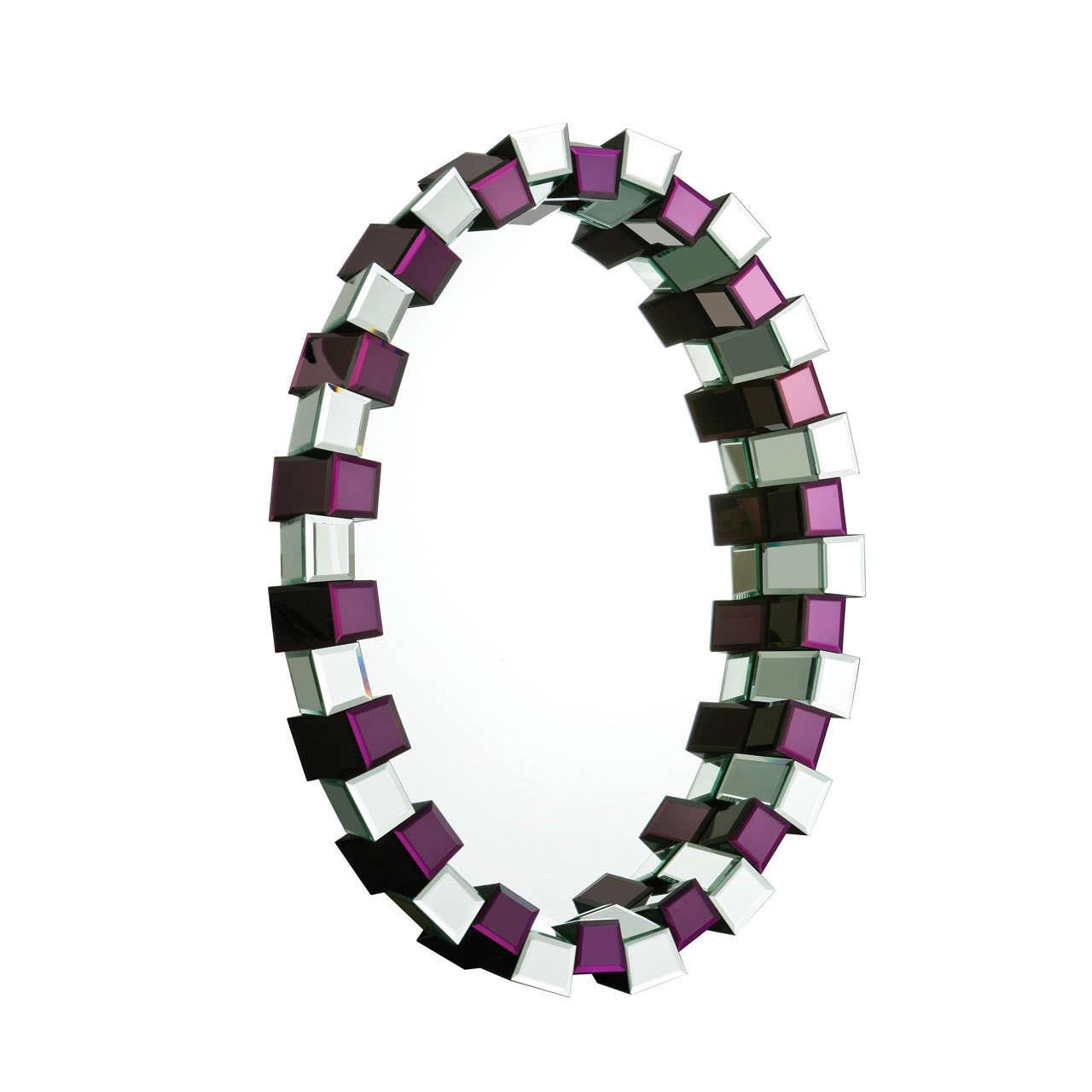 Carlotta Purple Mirrored Glass Wall Mirror | Kaiku