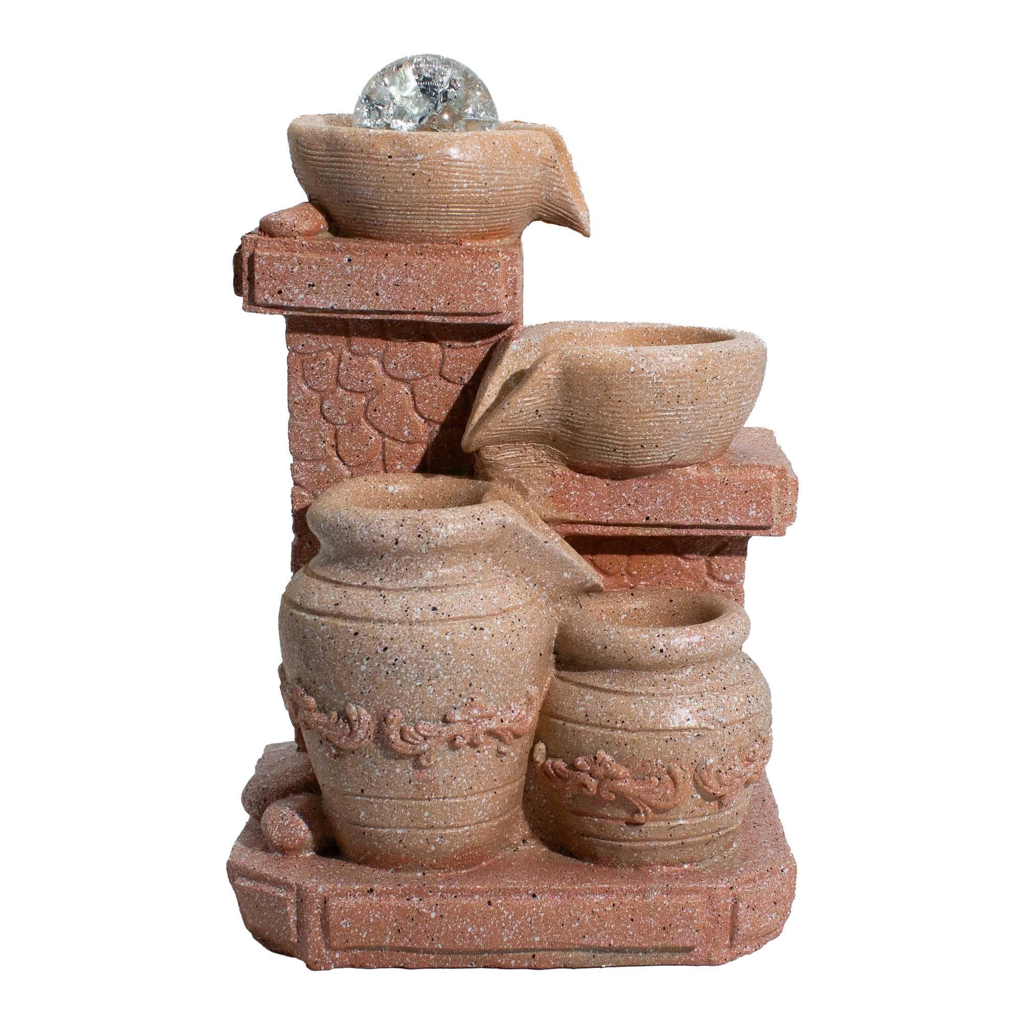 Mediterranean Cascading Pots Tabletop Water Feature | Kaiku