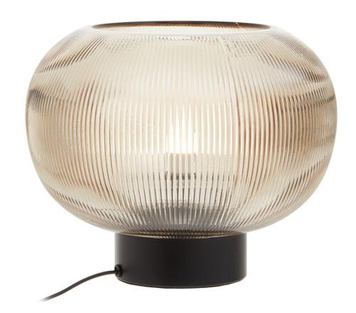Enola Large Ribbed Smoked Glass Table Lamp | Kaiku
