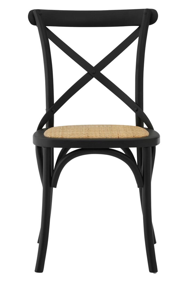 Lyon Black Oak Wood and Rattan Dining Chair | Kaiku