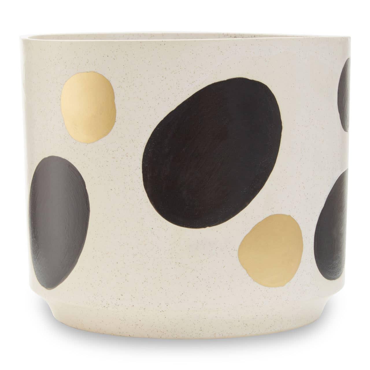 Yuri White And Gold Spotted Planter | Kaiku
