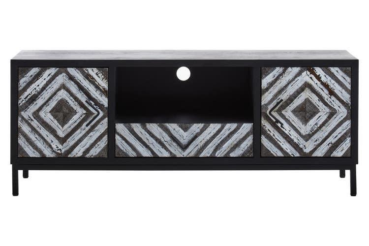 Lombok Rustic Chevron and Black Frame Media Unit | Kaiku