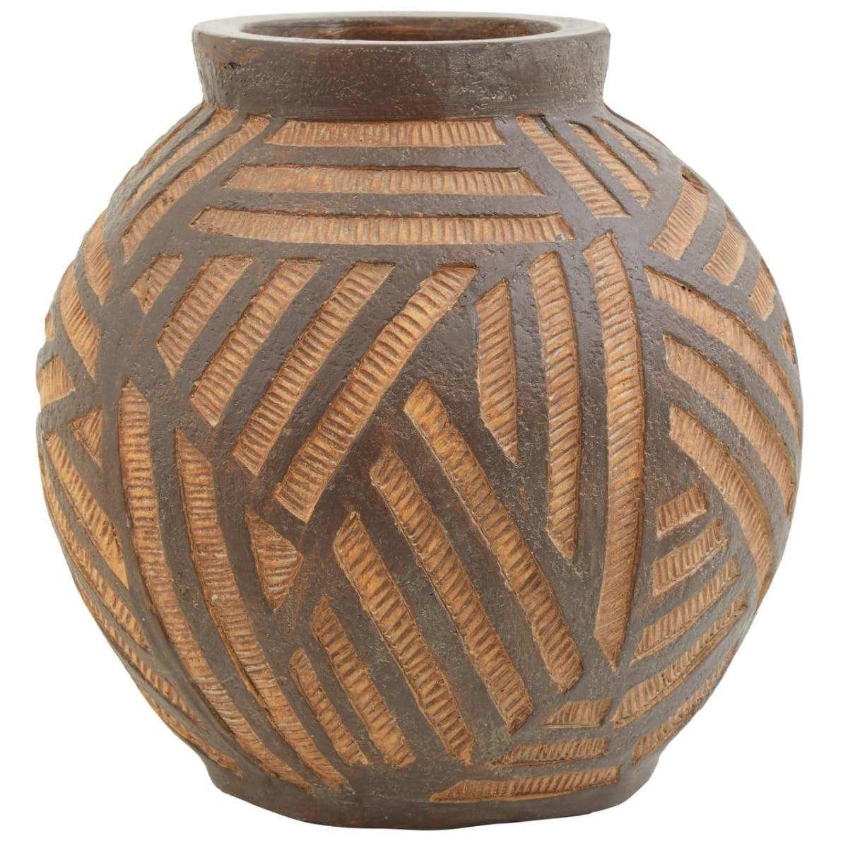 Darnell Round Brown Vase | Kaiku