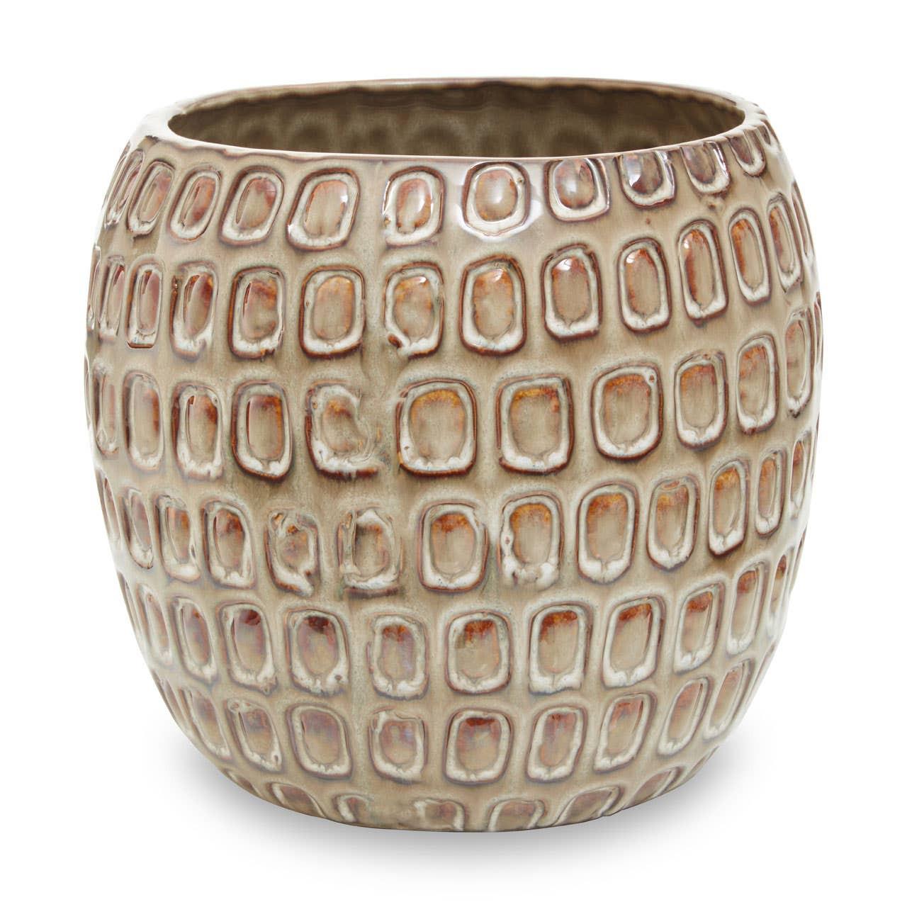 Yana Large Cream Textured Ceramic Planter | Kaiku