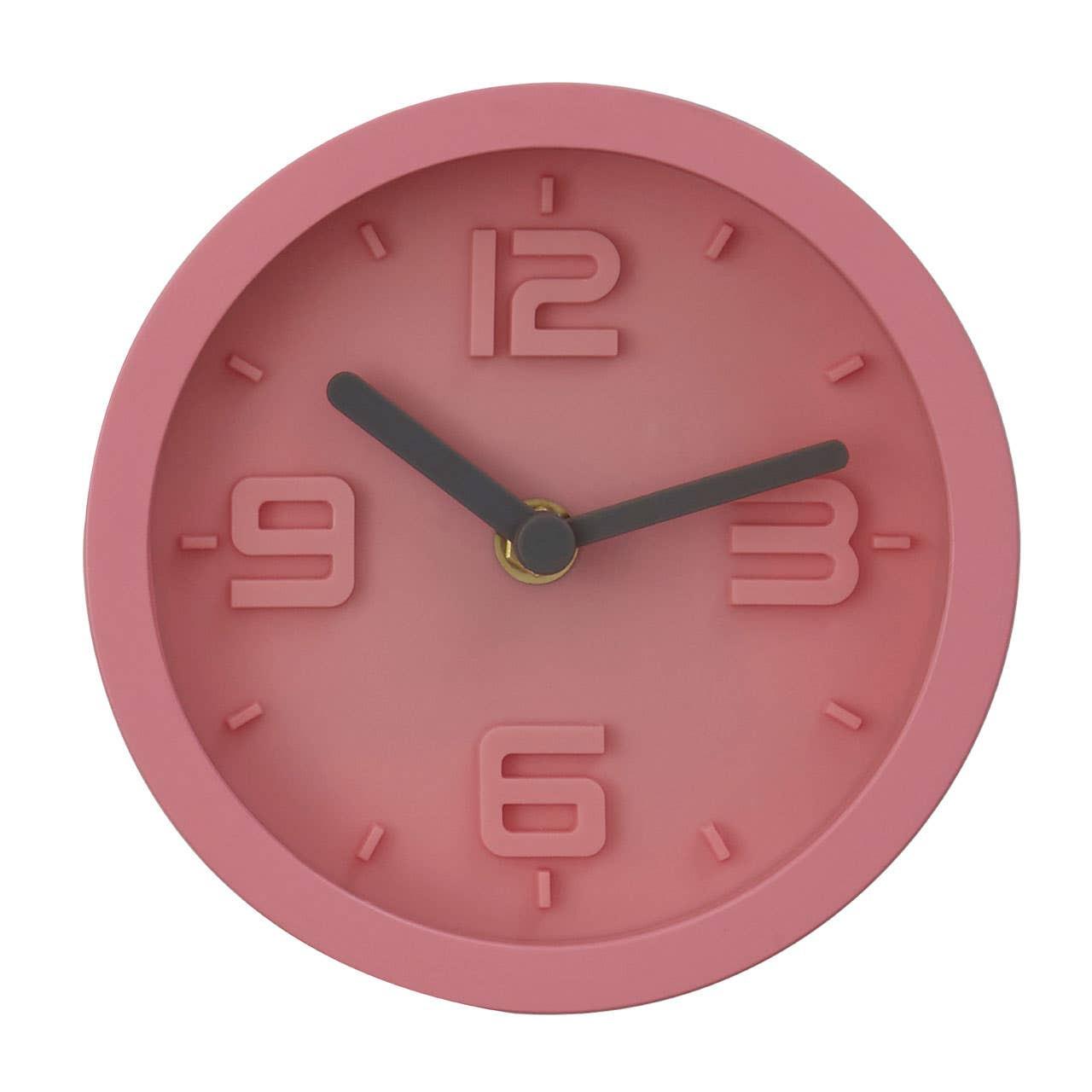 Elko Pink Finish Embossed Effect Wall Clock | Kaiku